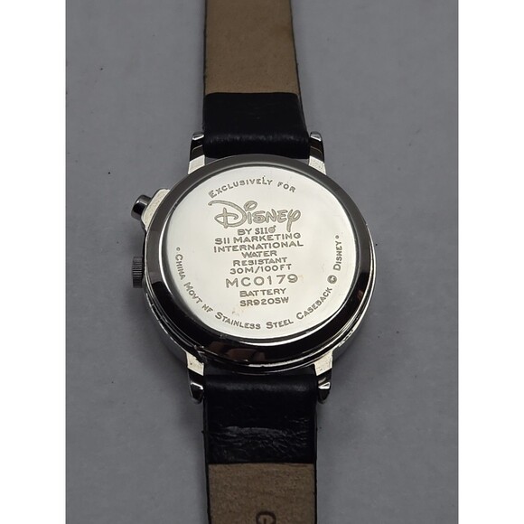Disney by Seiko Mickey Mouse Musical Quartz Watch Navy Dial Leather New Battery - Picture 12 of 12